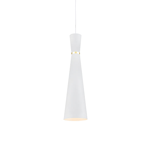 Kuzco Lighting Vanderbilt 493206-WH/GD One Light Pendant, White/Gold Finish - LightingWellCo