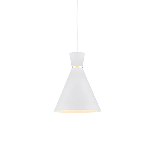 Kuzco Lighting Vanderbilt 493210-WH/GD One Light Pendant, White / Gold Finish - LightingWellCo