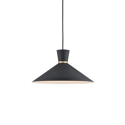 Kuzco Lighting Vanderbilt 493216-BK/GD One Light Pendant, Black / Gold Finish - LightingWellCo