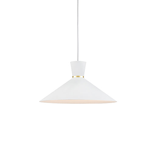 Kuzco Lighting Vanderbilt 493216-WH/GD One Light Pendant, White / Gold Finish - LightingWellCo