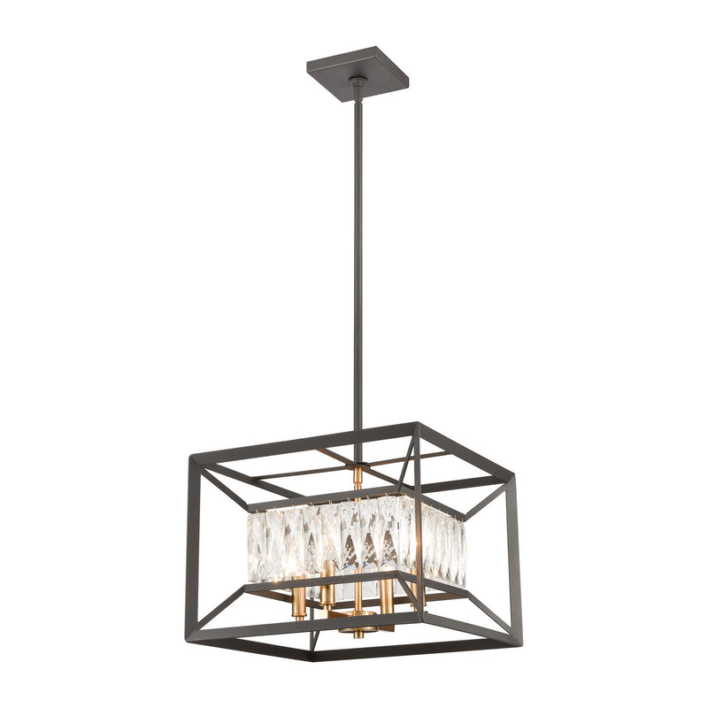 ELK Home 11184/4 Four Light Chandelier, Charcoal, Satin Brass, Satin Brass Finish - At LightingWellCo