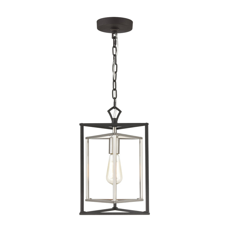 ELK Home 12234/1 One Light Mini Pendant, Charcoal, Satin Nickel Finish - At LightingWellCo