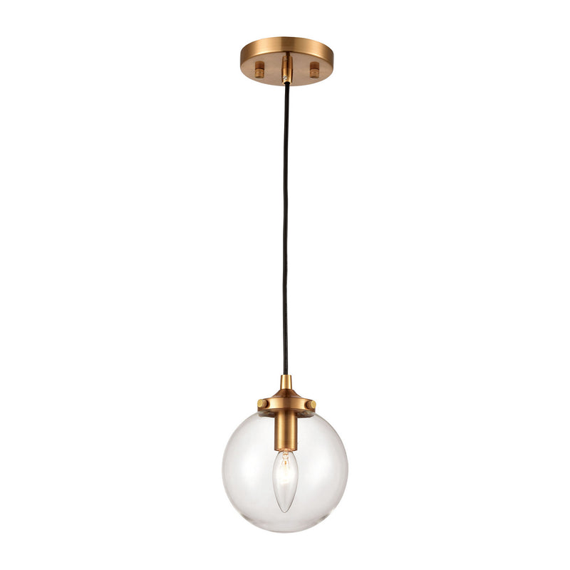 ELK Home 15343/1 One Light Mini Pendant, Matte Black, Antique Gold, Antique Gold Finish - At LightingWellCo