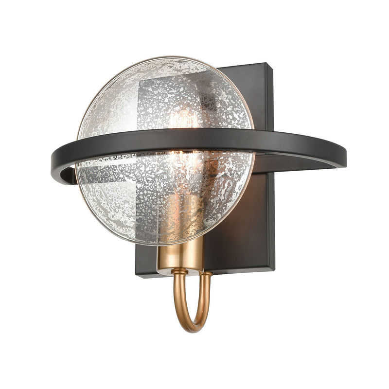 ELK Home 15420/1 One Light Wall Sconce, Matte Black, Satin Brass, Satin Brass Finish - At LightingWellCo