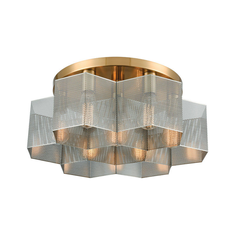 ELK Home 21109/7 Seven Light Semi Flush Mount, Polished Nickel Finish - At LightingWellCo