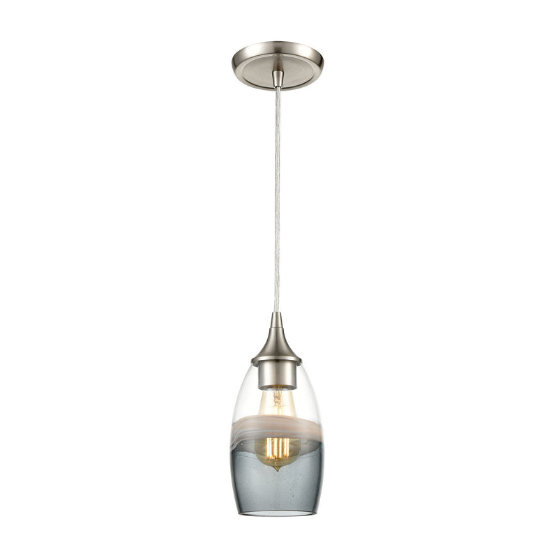 ELK Home 25098/1 One Light Mini Pendant, Satin Nickel Finish - At LightingWellCo