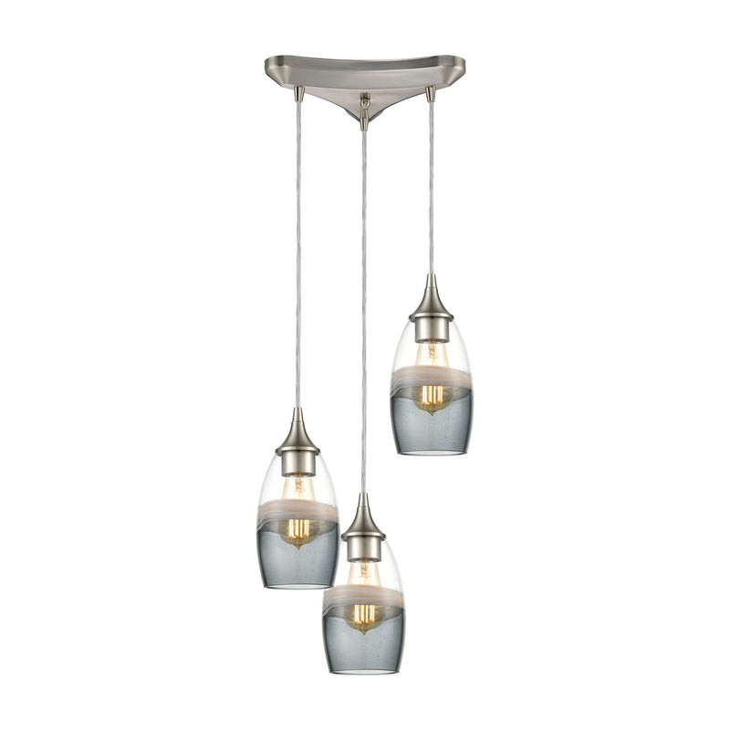 ELK Home 25098/3 Three Light Pendant, Satin Nickel Finish - At LightingWellCo