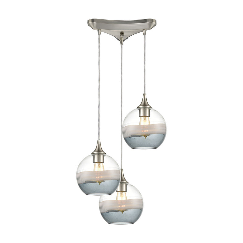 ELK Home 25099/3 Three Light Pendant, Satin Nickel Finish - At LightingWellCo