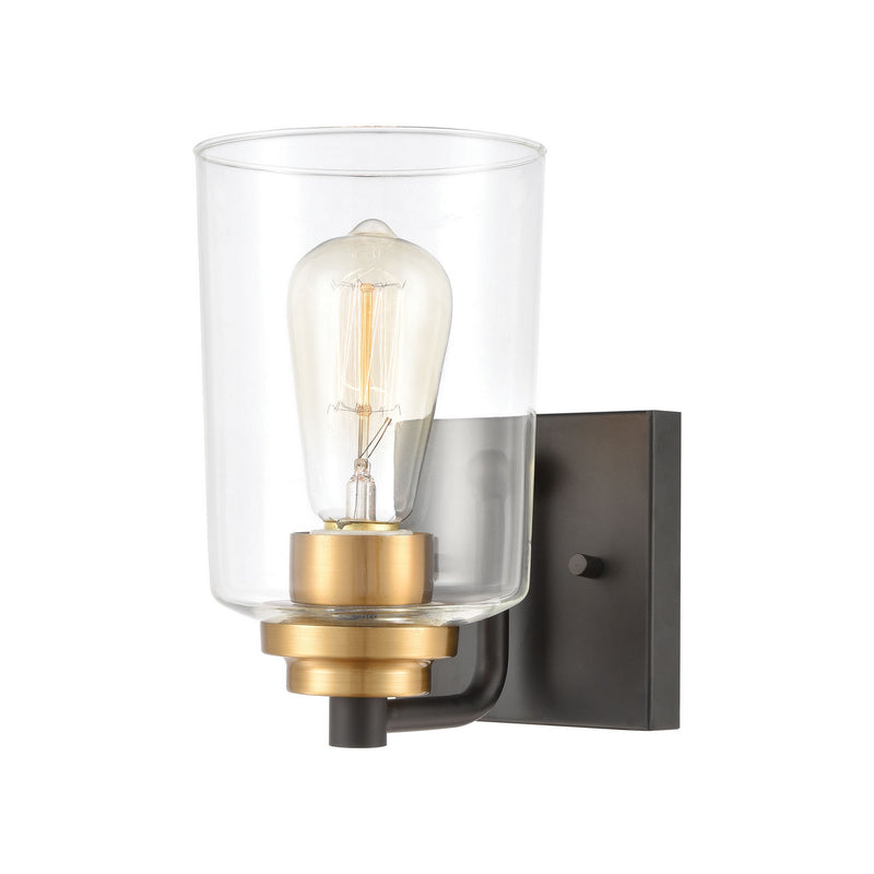 ELK Home 46610/1 One Light Vanity Lamp, Matte Black, Brushed Brass, Brushed Brass Finish - At LightingWellCo