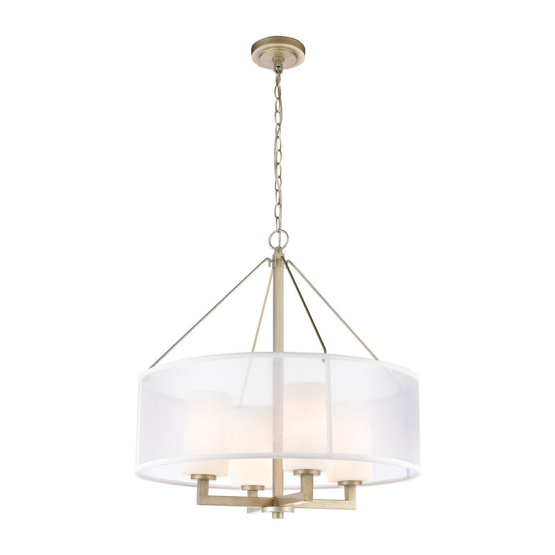 ELK Home 57037/4 Four Light Chandelier, Aged Silver Finish - At LightingWellCo