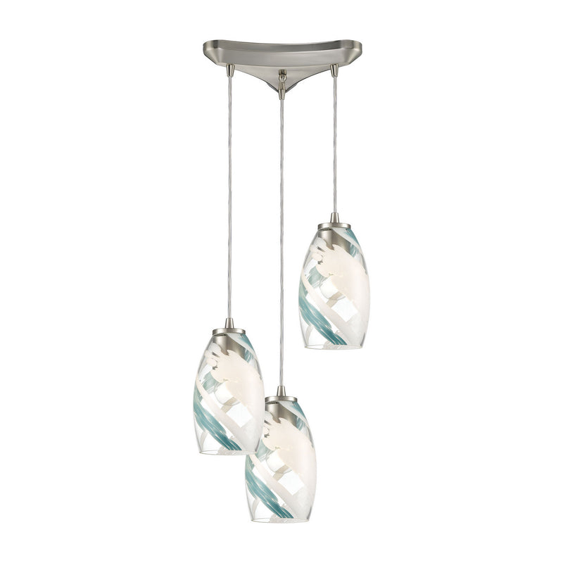 ELK Home 85211/3 Three Light Pendant, Satin Nickel Finish - At LightingWellCo