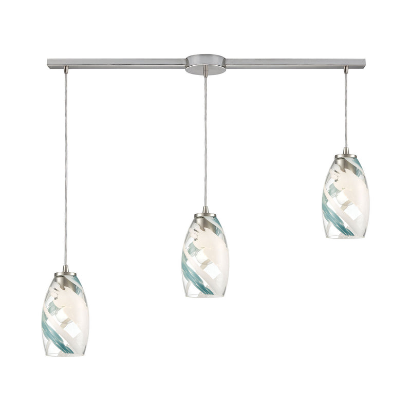 ELK Home 85211/3L Three Light Pendant, Satin Nickel Finish - At LightingWellCo