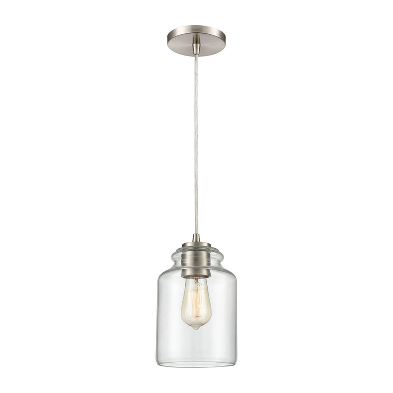 ELK Home 85213/1 One Light Mini Pendant, Satin Nickel Finish - At LightingWellCo