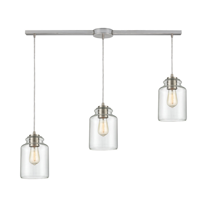 ELK Home 85213/3L Three Light Pendant, Satin Nickel Finish - At LightingWellCo