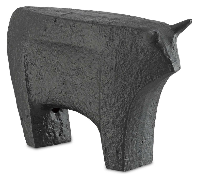 Currey and Company 1200-0062 Bull, Textured Matte Black Finish - LightingWellCo