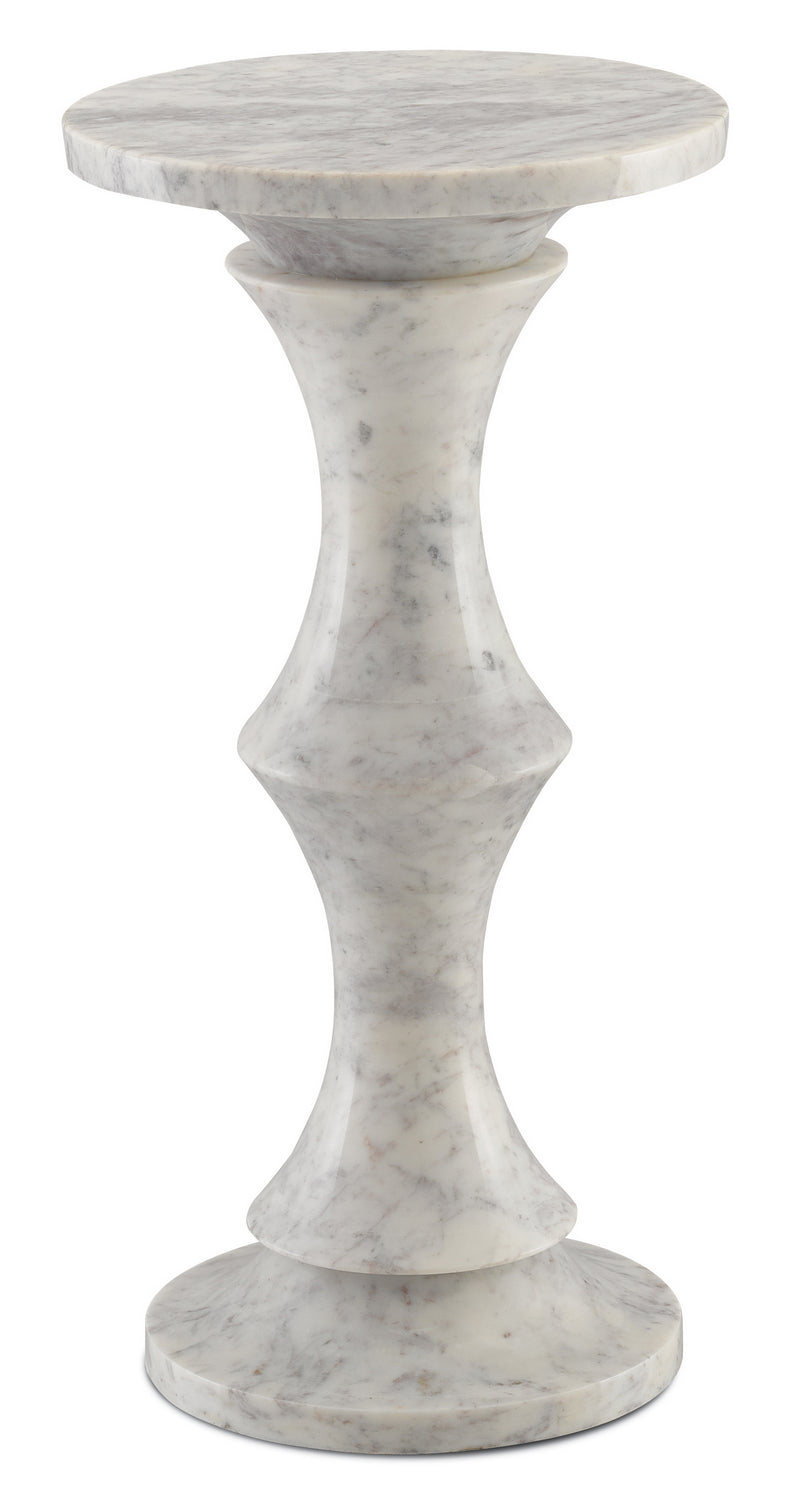 Currey and Company 3000-0112 Drinks Table, White Marble Finish - LightingWellCo