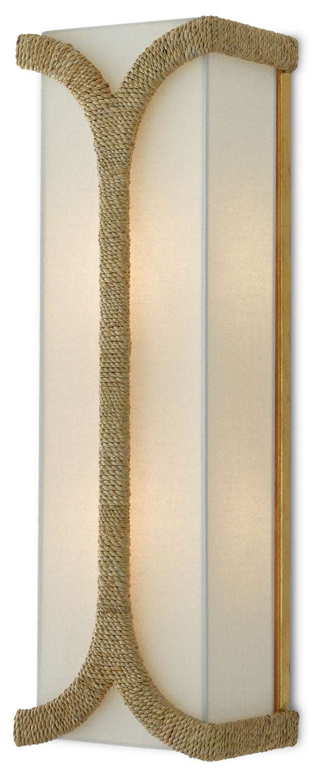 Currey and Company 5000-0109 Two Light Wall Sconce, Natural/Dark Contemporary Gold Leaf Finish - LightingWellCo