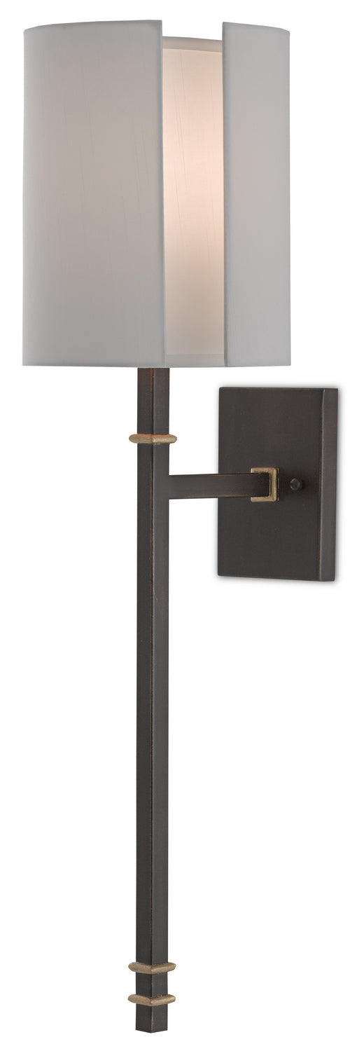 Currey and Company 5000-0119 One Light Wall Sconce, Hand Rubbed Bronze/Contemporary Gold Leaf Finish - LightingWellCo