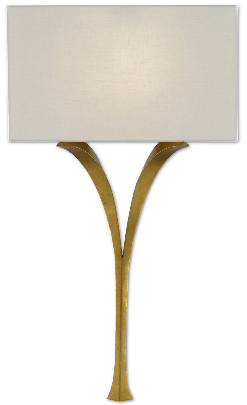 Currey and Company 5000-0124 One Light Wall Sconce, Antique Gold Leaf Finish - LightingWellCo