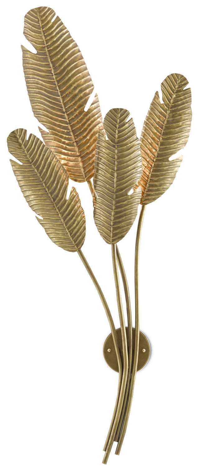 Currey and Company 5000-0128 Four Light Wall Sconce, Vintage Brass Finish - LightingWellCo