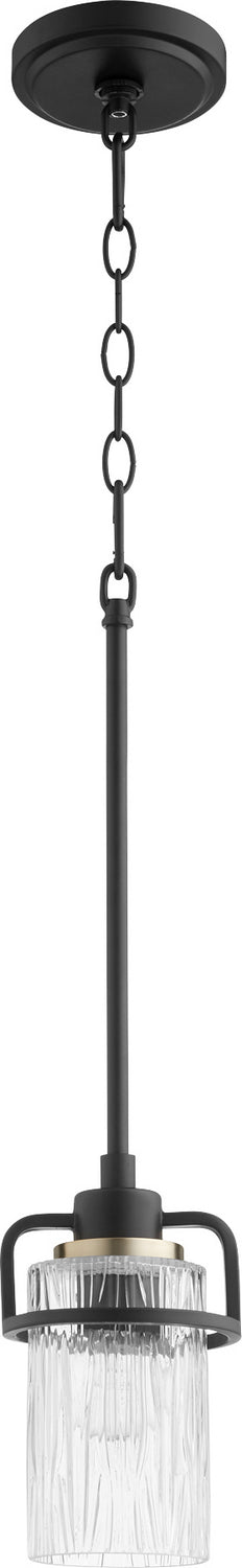 Quorum 327-69 One Light Pendant, Black Finish - LightingWellCo