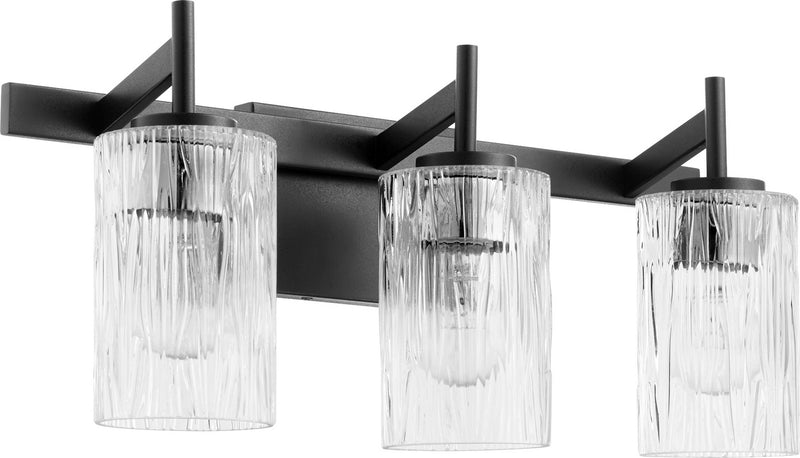 Quorum 520-3-69 Three Light Vanity, Black Finish - LightingWellCo