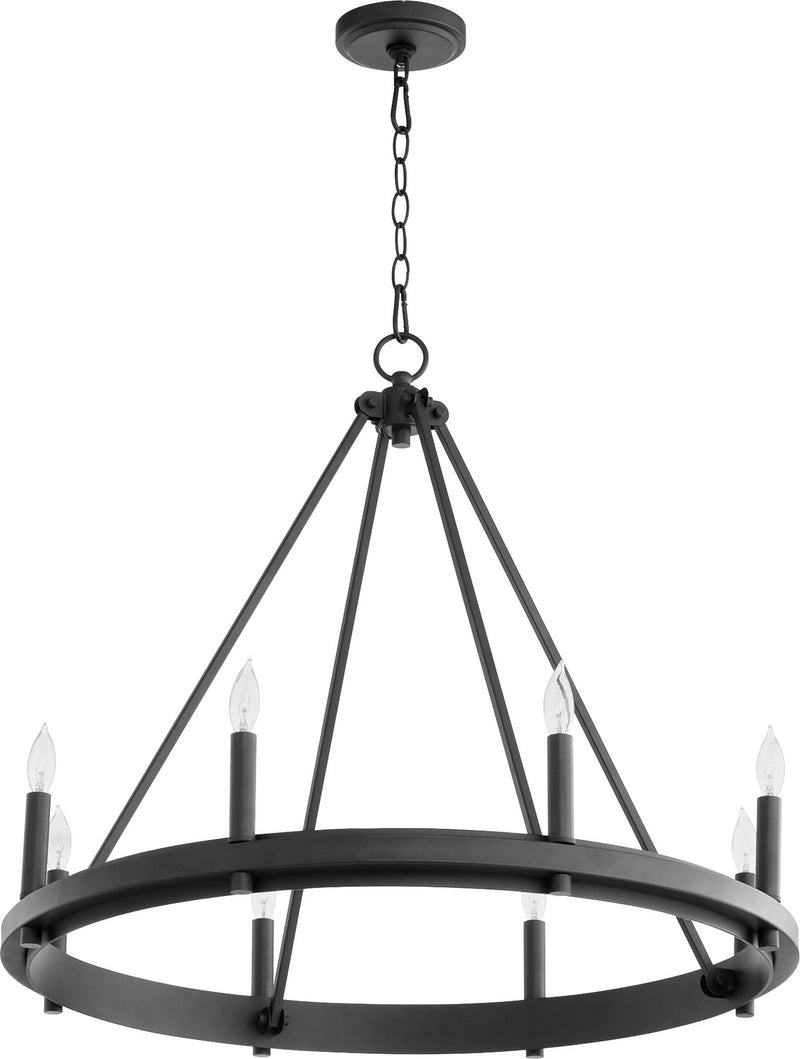 Quorum 611-8-69 Eight Light Chandelier, Black Finish - LightingWellCo