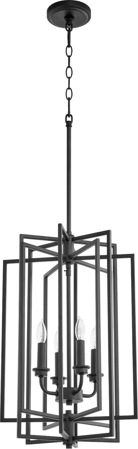 Quorum 688-4-69 Four Light Entry Pendant, Black Finish - LightingWellCo