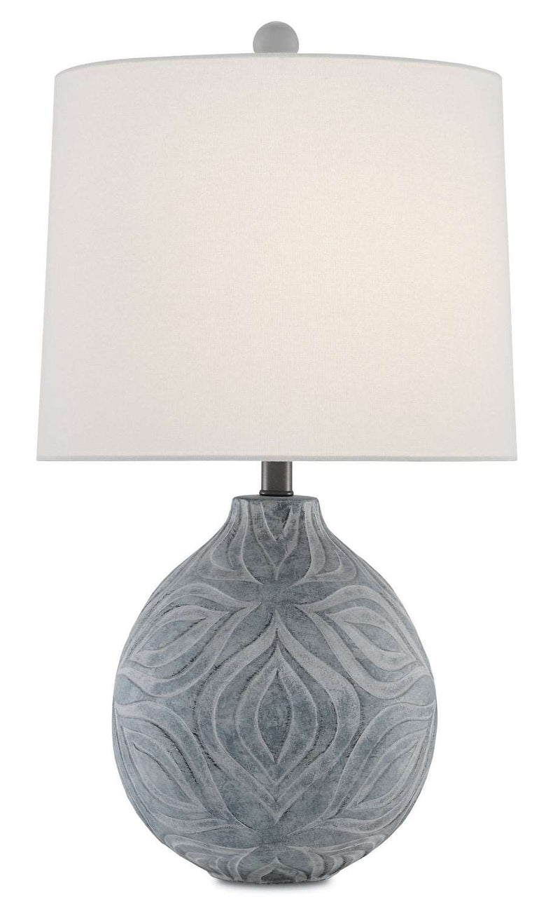 Currey and Company 6000-0380 One Light Table Lamp, Gray Stone Wash Finish - LightingWellCo