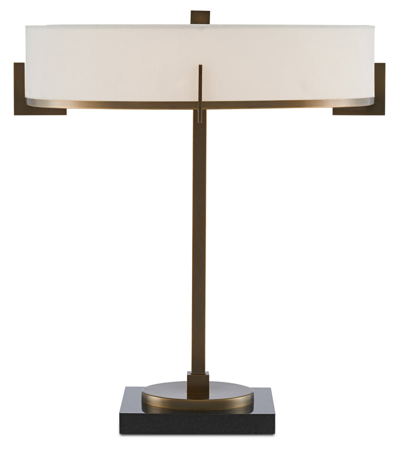 Currey and Company 6000-0438 Table Lamp, Antique Brass/Black Finish - LightingWellCo