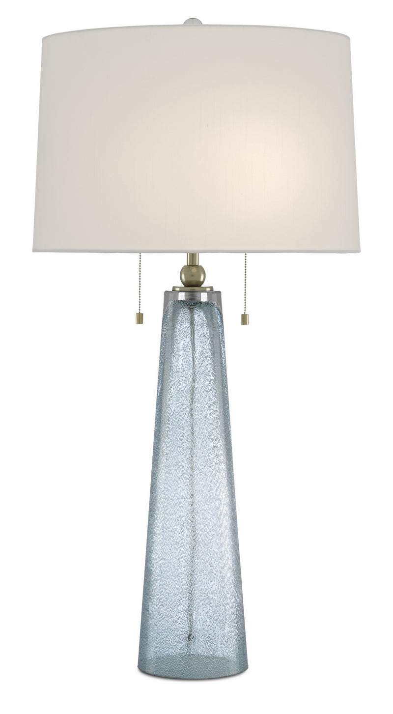 Currey and Company 6000-0498 Table Lamp, Blue/Brass Finish - LightingWellCo