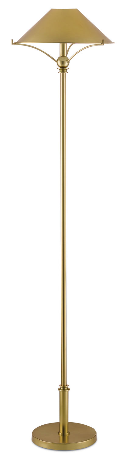 Currey and Company 8000-0050 One Light Floor Lamp, Polished Brass Finish - LightingWellCo