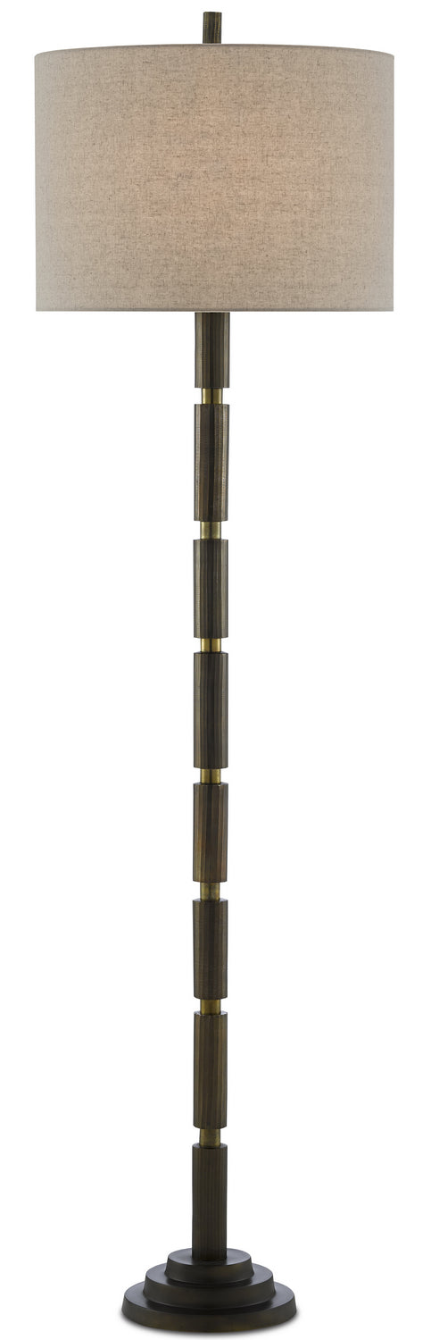 Currey and Company 8000-0072 Floor Lamp, Dark Antique Brass/Matte Brass Finish - LightingWellCo