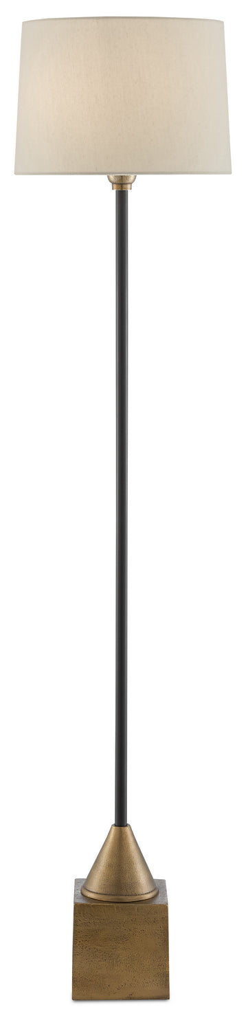 Currey and Company 8000-0073 Floor Lamp, Antique Brass/Black Finish - LightingWellCo