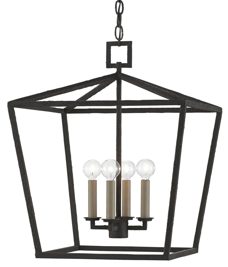 Currey and Company 9000-0455 Four Light Lantern, Molé Black Finish - LightingWellCo