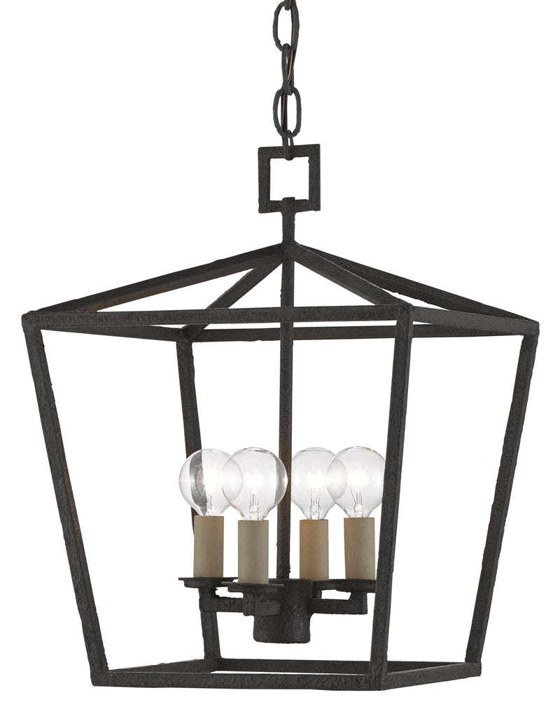 Currey and Company 9000-0456 Four Light Lantern, Molé Black Finish - LightingWellCo