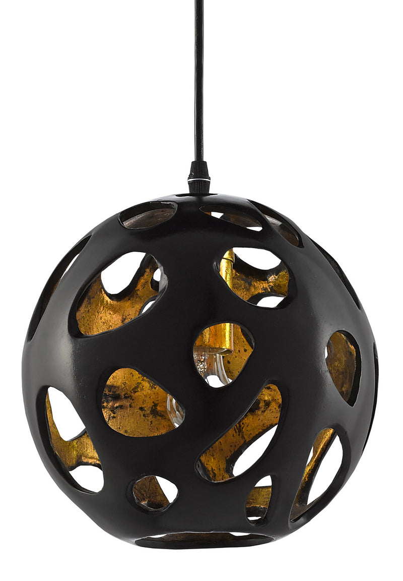 Currey and Company 9000-0493 One Light Pendant, Bronze/Gold Finish - LightingWellCo