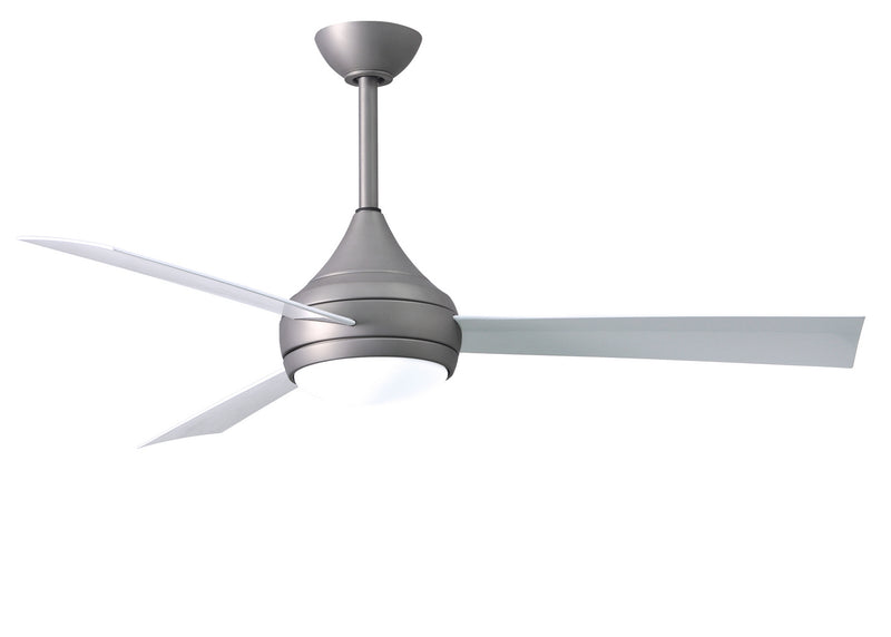 Matthews Fan Company Donaire DA-BS-WH Ceiling Fan, Brushed Stainless Finish - LightingWellCo