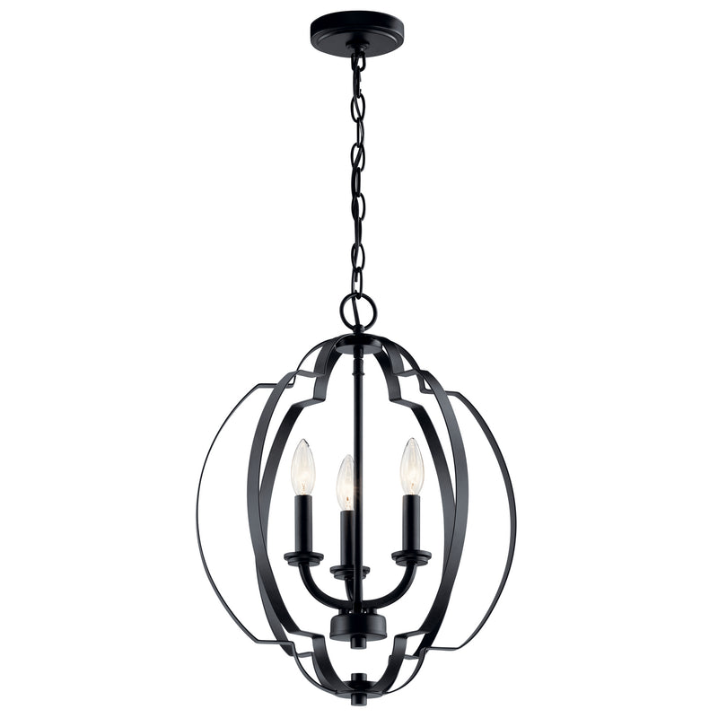 Kichler 42140BK Three Light Pendant, Black Finish - LightingWellCo