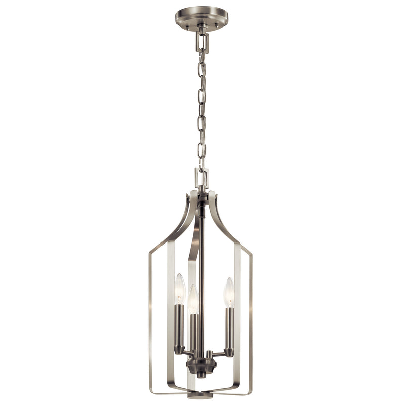 Kichler 42499NI Three Light Foyer Pendant, Brushed Nickel Finish - LightingWellCo