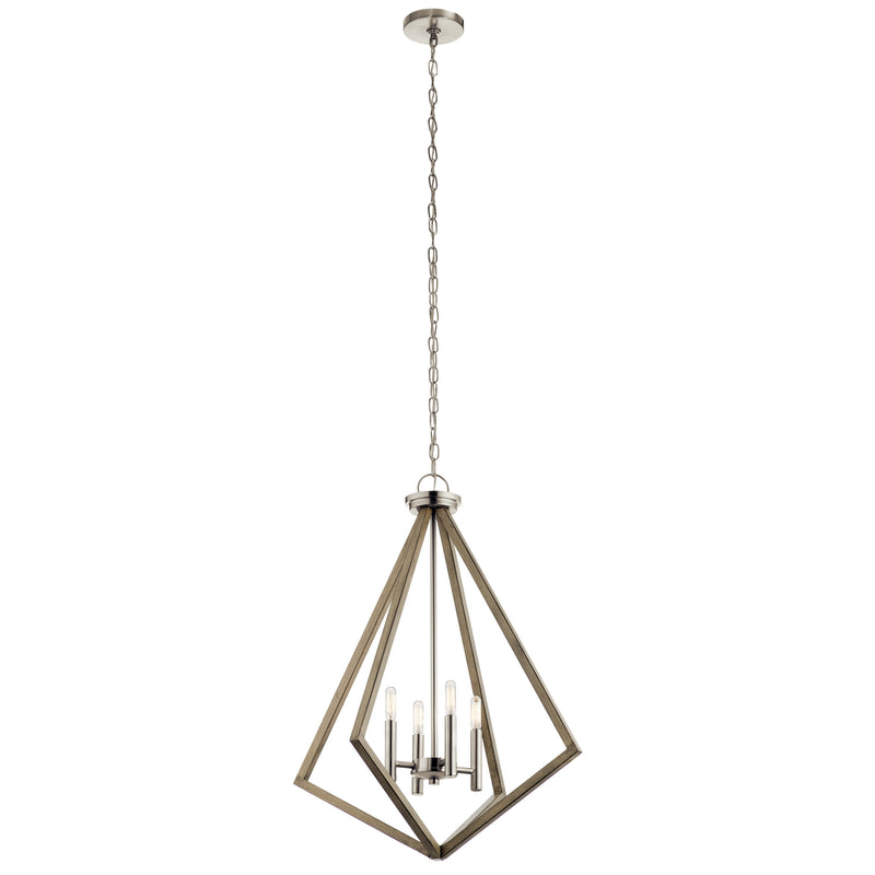 Kichler 43034DAG Four Light Chandelier, Distressed Antique Gray Finish - LightingWellCo