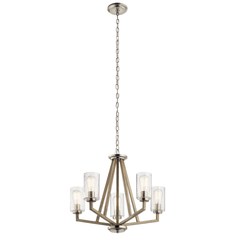 Kichler 43035DAG Five Light Chandelier, Distressed Antique Gray Finish - LightingWellCo