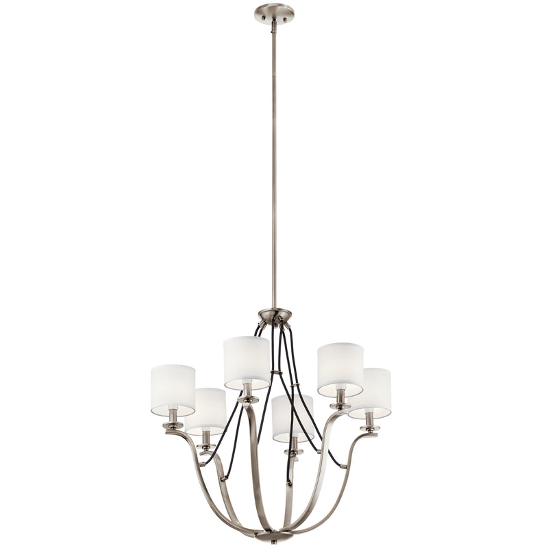 Kichler 43532CLP Six Light Chandelier, Classic Pewter Finish - LightingWellCo