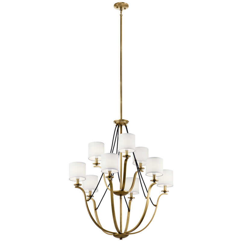 Kichler 43534NBR Nine Light Chandelier, Natural Brass Finish - LightingWellCo