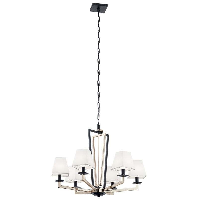 Kichler 44022PN Six Light Chandelier, Polished Nickel Finish - LightingWellCo