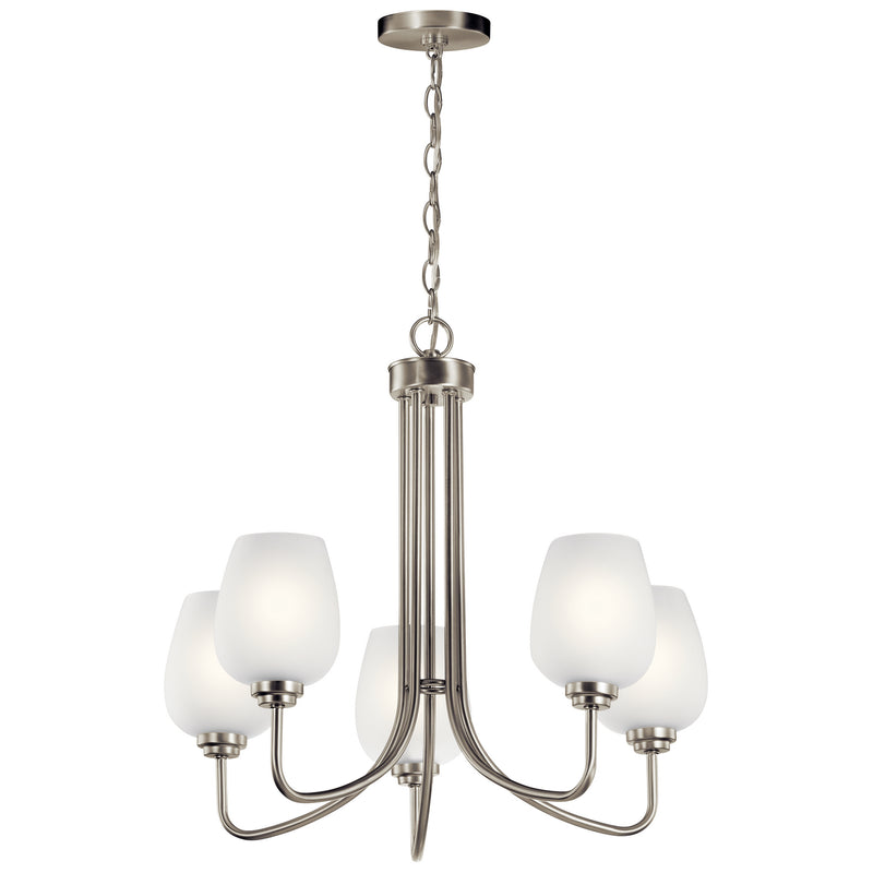 Kichler 44377NI Five Light Chandelier, Brushed Nickel Finish - LightingWellCo