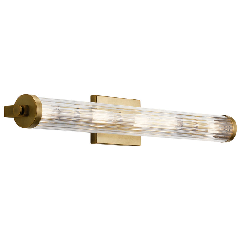 Kichler 45650NBR Five Light Linear Bath, Natural Brass Finish - LightingWellCo