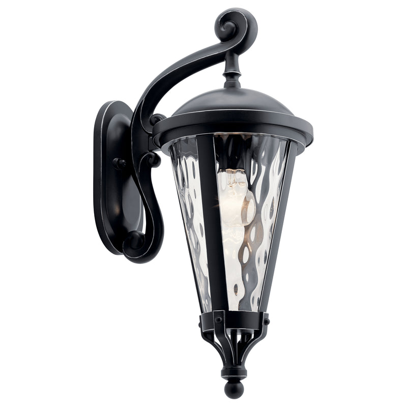 Kichler 49234BSL One Light Outdoor Wall Mount, Black With Silver Highlights Finish - LightingWellCo