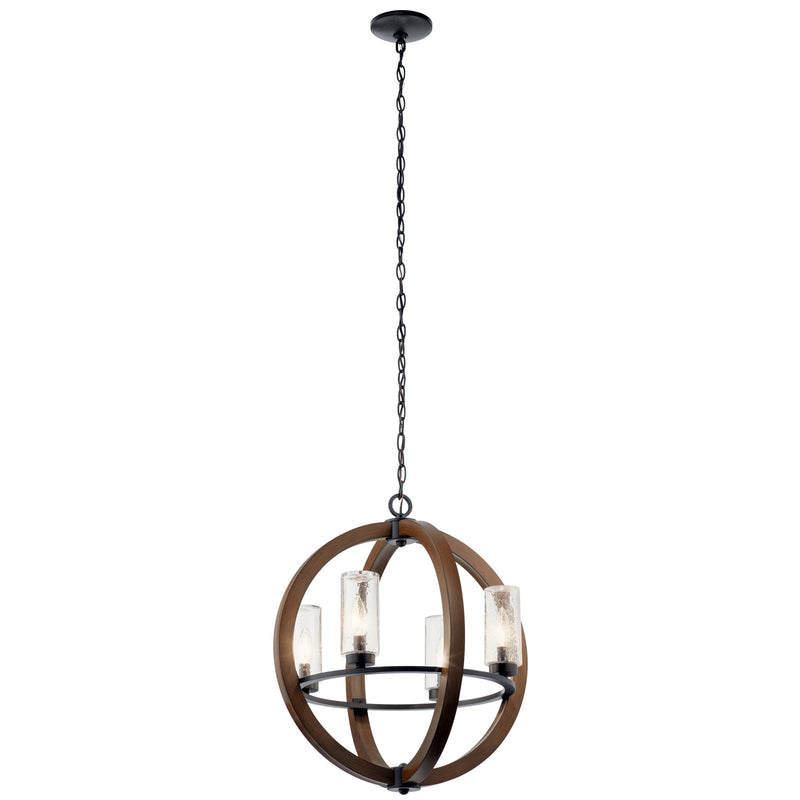 Kichler 49791AUB Four Light Outdoor Chandelier, Auburn Stained Finish Finish - LightingWellCo