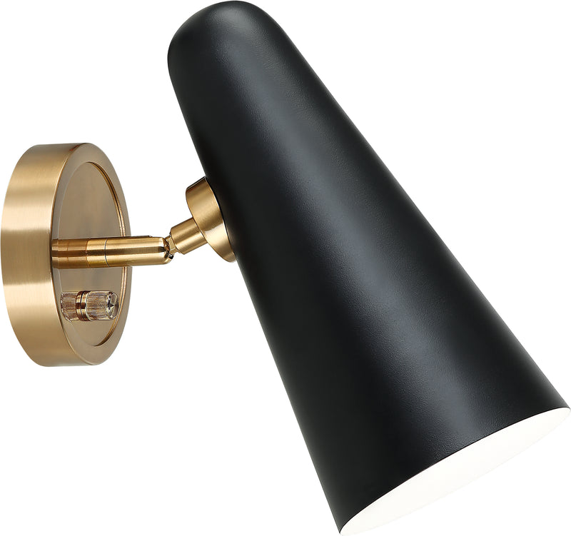 Matteo Lighting S05211BK One Light Wall Sconce, Black Finish - LightingWellCo